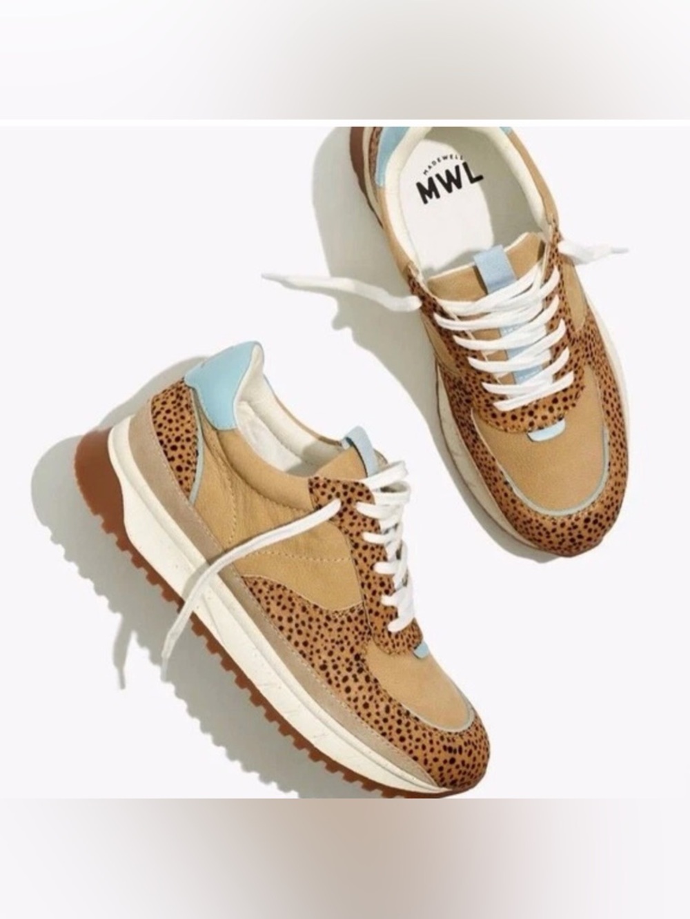 Madewell Kickoff Trainer is spotted calf hair and nubuck